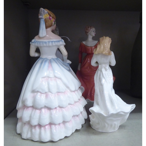 33 - Four porcelain figures: to include Royal Doulton 'Claire'  HN3646  8.5