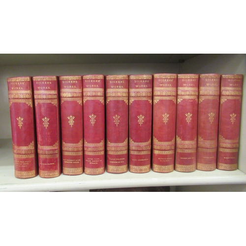 341 - Books: 'Charles Dickens Illustrated Works' published by Pollard & Moss, in ten tooled and gilded... 