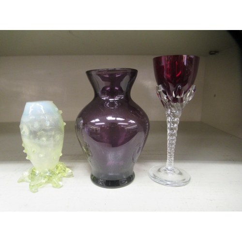 345 - Decorative Art Glass: to include mainly vases  largest 6