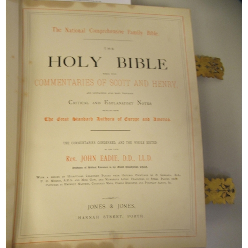 359 - Book: a late 19thC edition of 'The National Comprehensive Family Bible' edited by Rev. John Edie wit... 