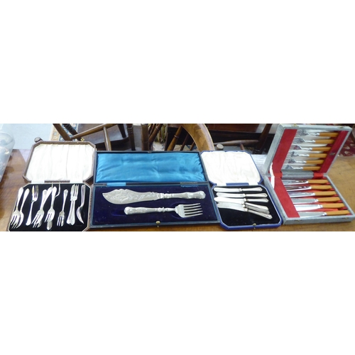 373 - Silver plated cutlery and flatware  various patterns