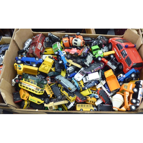 413 - Diecast model vehicles: to include emergency services, London black cabs, sports cars and trucks wit... 