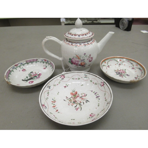 420 - 18th and early 19thC porcelain: to include a Chinese famille rose teapot