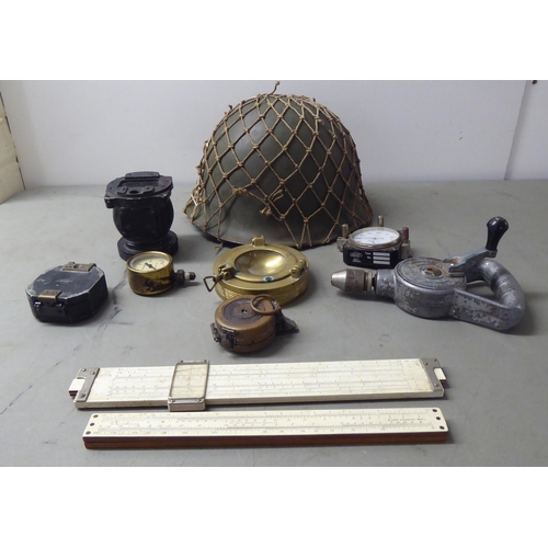 43 - Military and other instruments: to include a vintage AC US Army Type B-16 compass; and a W Reeves &a... 