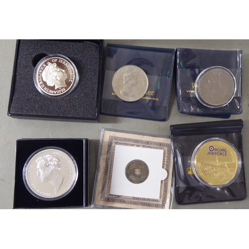 74 - British proof Queen Elizabeth II coins: to include gold plated commemorative issues, variously boxed... 