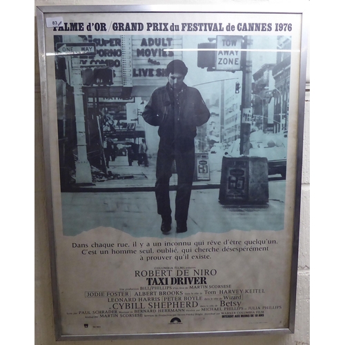 83 - A framed Cannes 1976 film festival poster for Robert Di Nero in Taxi Driver  30