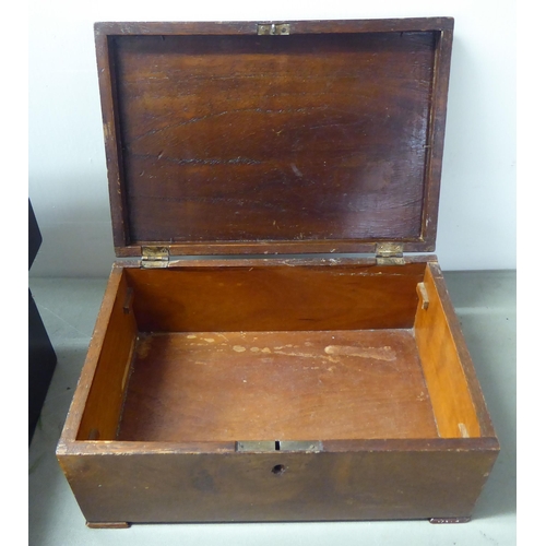 89 - Four 19thC and later boxes: to include a mother-of-pearl inlaid rosewood jewellery box  3