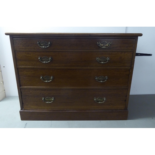 94 - An early 20thC traders sample, mahogany four drawer dressing chest, on a plinth  19