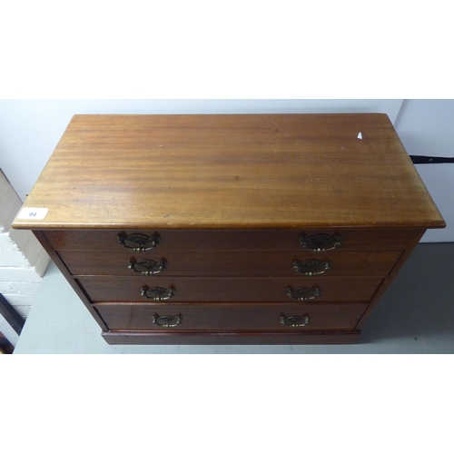 94 - An early 20thC traders sample, mahogany four drawer dressing chest, on a plinth  19