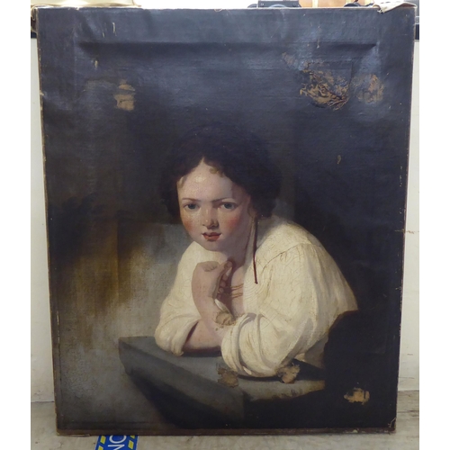 96 - 19thC British School - a portrait, a girl  oil on canvas  25