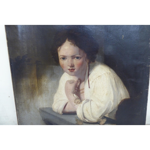 96 - 19thC British School - a portrait, a girl  oil on canvas  25