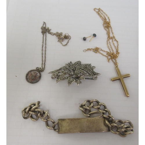 338 - Items of personal ornament: to include a silver, curb link identity bracelet