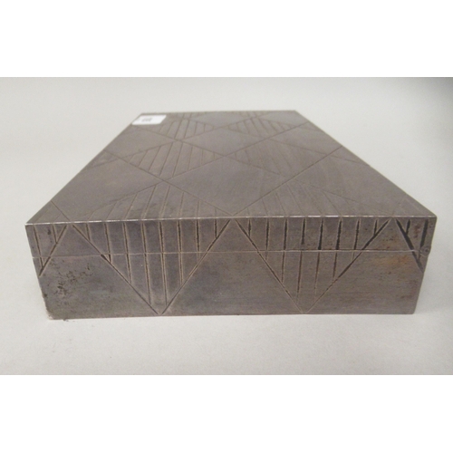 105 - A Tiffany & Co Sterling silver desk box of shallow rectangular design with geometrically arrange... 