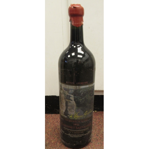 110 - A Jeroboam of Vignerons Ardéchois Cabernet Sauvignon  1995, in a wooden crate 