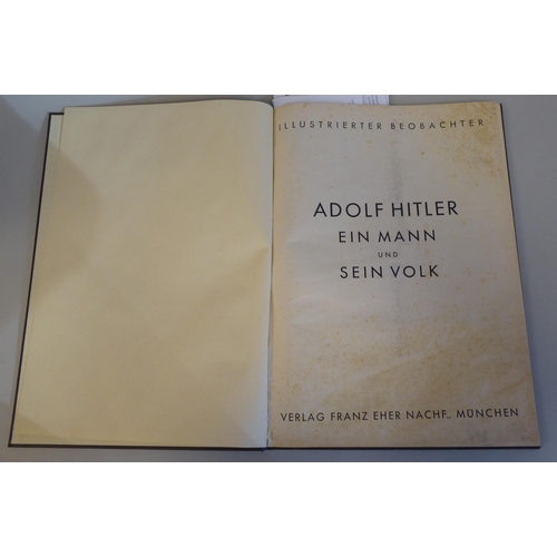 130 - Book: 'Adolf Hitler ein Klann und Sein Volk' illustrator Beobachter a monochrome photographic record... 