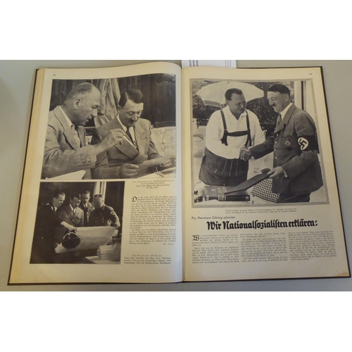 130 - Book: 'Adolf Hitler ein Klann und Sein Volk' illustrator Beobachter a monochrome photographic record... 