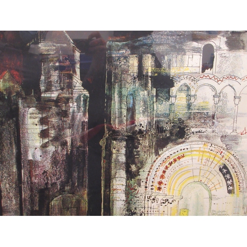 131 - After John Piper - 'St Simon-de-Pelouaille, Charente'   Limited Edition 7/70 coloured print  22