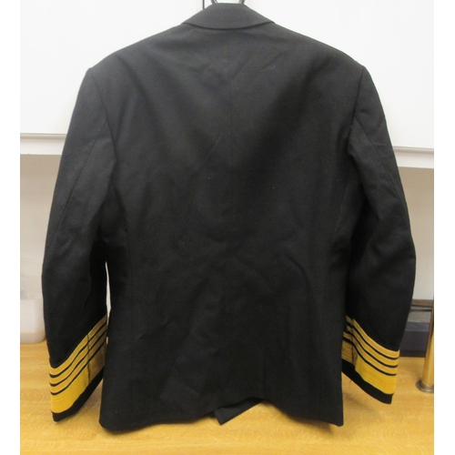 152 - A Royal Navy submariners double-breasted tunic with emblems and braided sleeves, medal ribbons, incl... 