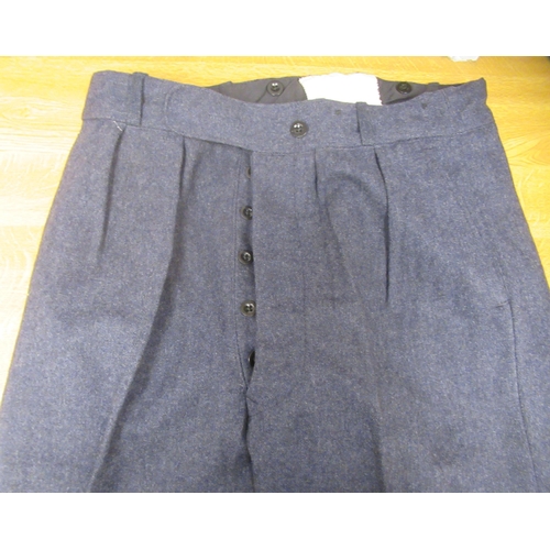 154 - RAF No.2 dress uniform trousers  size 5; and a pair of military uniform trousers with a maroon strip... 