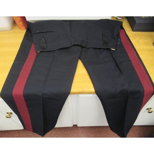 154 - RAF No.2 dress uniform trousers  size 5; and a pair of military uniform trousers with a maroon strip... 