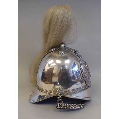 16 - A Yorkshire Dragoons helmet with a white plume and chinstrap (Please Note: this lot is subject to th... 