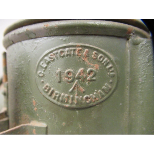 191 - A vintage C Eastgate & Son military railway lamp light  bears a manufacturer's label  13