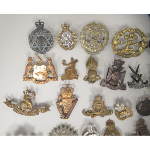 217 - Approx. fifty military cap badges and other insignia, some copies: to include Women's Transport Serv... 