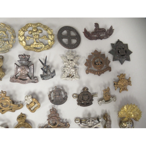 217 - Approx. fifty military cap badges and other insignia, some copies: to include Women's Transport Serv... 