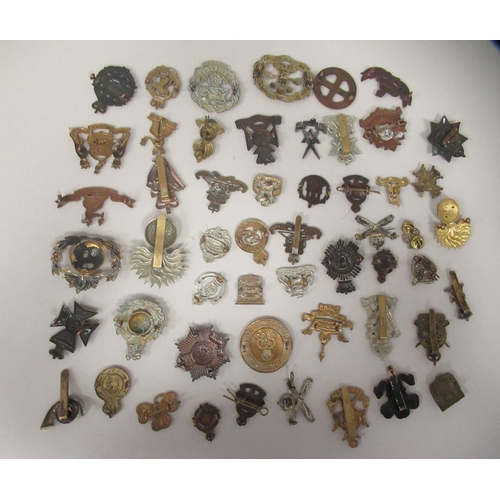 217 - Approx. fifty military cap badges and other insignia, some copies: to include Women's Transport Serv... 