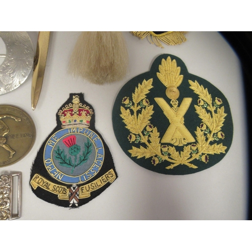 220 - Mainly Royal Scots Fusiliers and related military badges, emblems and memorabilia, some copies: to i... 