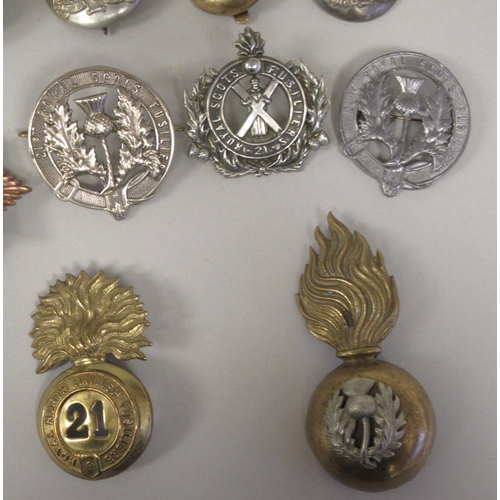 232 - Royal Scots Fusiliers and related military badges, some copies(Please Note: this lot is subject to t... 