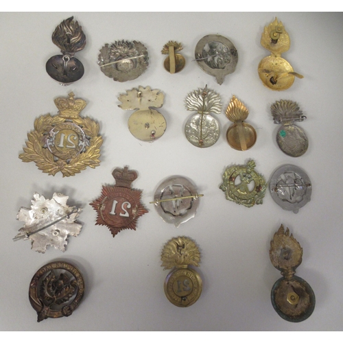 232 - Royal Scots Fusiliers and related military badges, some copies(Please Note: this lot is subject to t... 