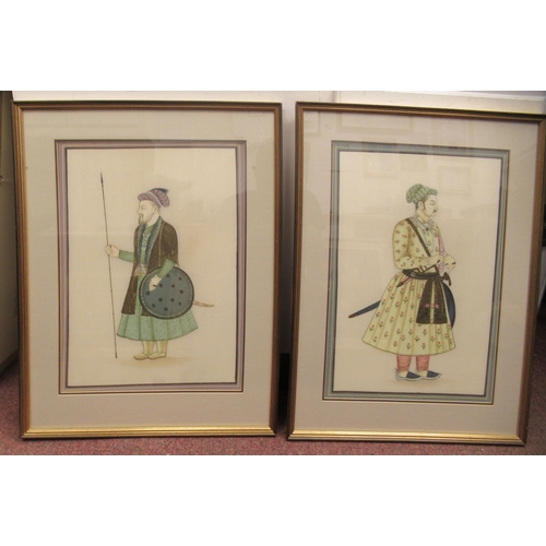 245 - Four Asian costume studies, featuring two men and two women  painting on ricepaper  20