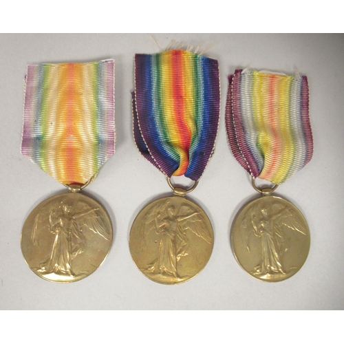 267 - Three Great War Victory medals with The Great War for Civilisation 1914-1919 and ribbons, inscribed ... 