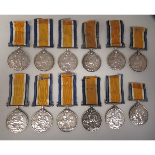 269 - Twelve Great War 1914-18 British War medals with ribbons, inscribed 40041 Pte H Rushton LINC.R; 0233... 