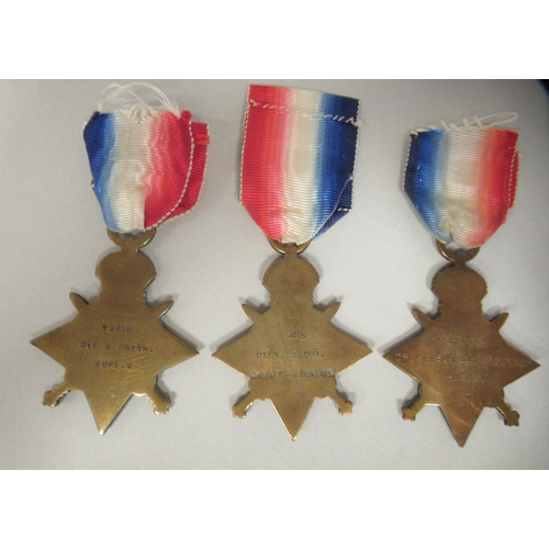 276 - Three Great War Stars and ribbons for Aug-Nov 1914 & 1914-15, inscribed 3415 Pte FJ Blunt R/NOTT... 