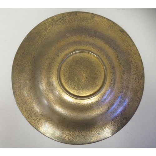 279 - A Tiffany Studios New York speckled and textured gilt bronze dish  bears an indistinct, impressed ma... 