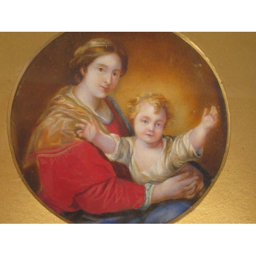 282 - A 19thC miniature group study, a woman and child  4