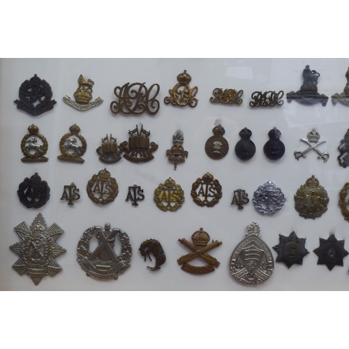 39 - Over one hundred and twenty military cap badges and other insignia, some copies: to include Royal Ar... 