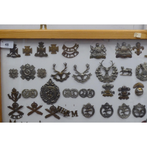 48 - Over one hundred and twenty military cap badges and other insignia, some copies: to include Glider R... 