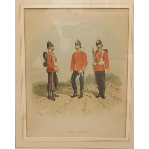 49 - Five various painted examples of British military prints  largest 12