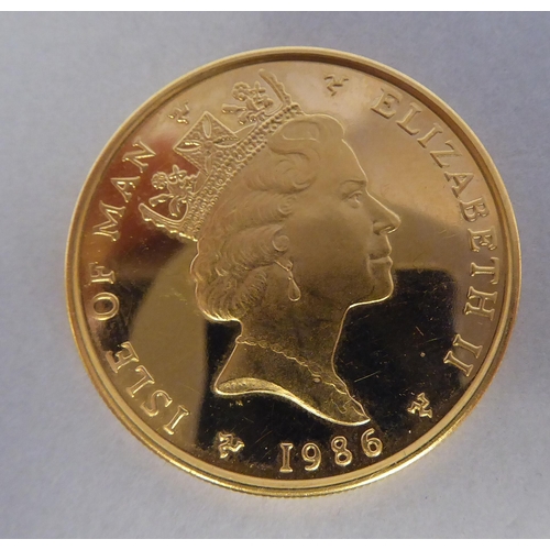 66 - An Elizabeth II Isle of Man 22ct gold Angel coin 1986