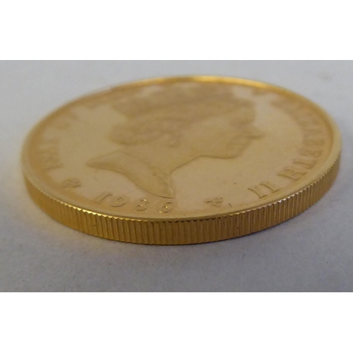 66 - An Elizabeth II Isle of Man 22ct gold Angel coin 1986