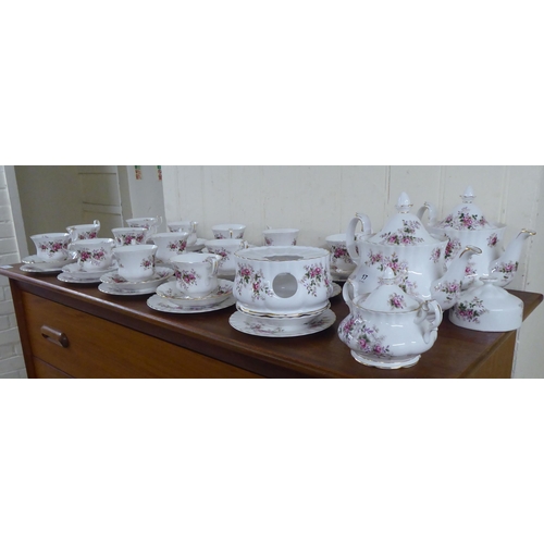 17 - Royal Albert bone china Lavender Rose pattern teaware