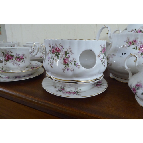 17 - Royal Albert bone china Lavender Rose pattern teaware