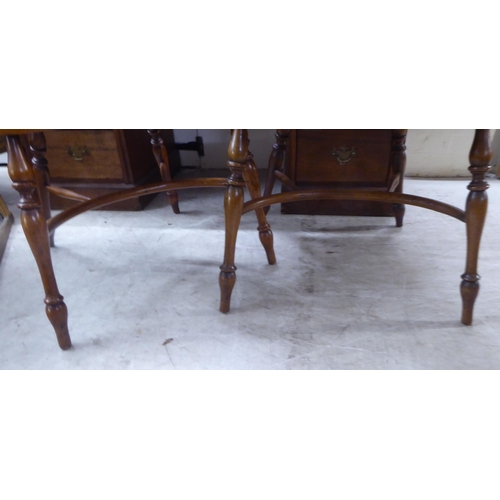 31 - Two pairs of late 19th/early 20thC beech and elm framed hoop, wheel, splat and spindle back Windsor ... 