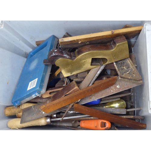40 - A miscellany of power tools; and a selection of early 20thC and later handtools and DIY accessories