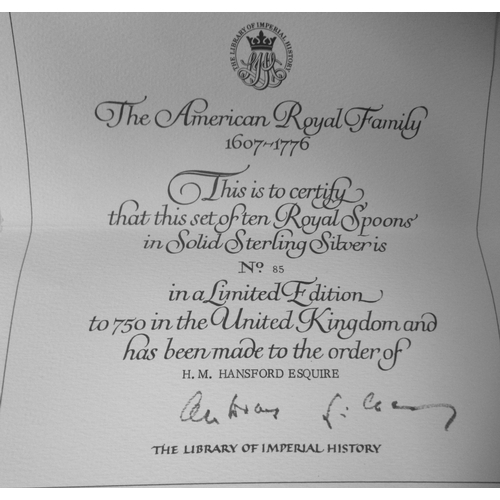 5 - A Limited Edition 85/750 set of ten Sterling silver and parcel gilt presentation American Royal Fami... 