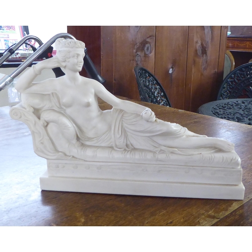 53 - A white painted plaster bust, featuring a classical maiden, on a socle&nbsp; 20