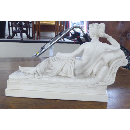 53 - A white painted plaster bust, featuring a classical maiden, on a socle&nbsp; 20